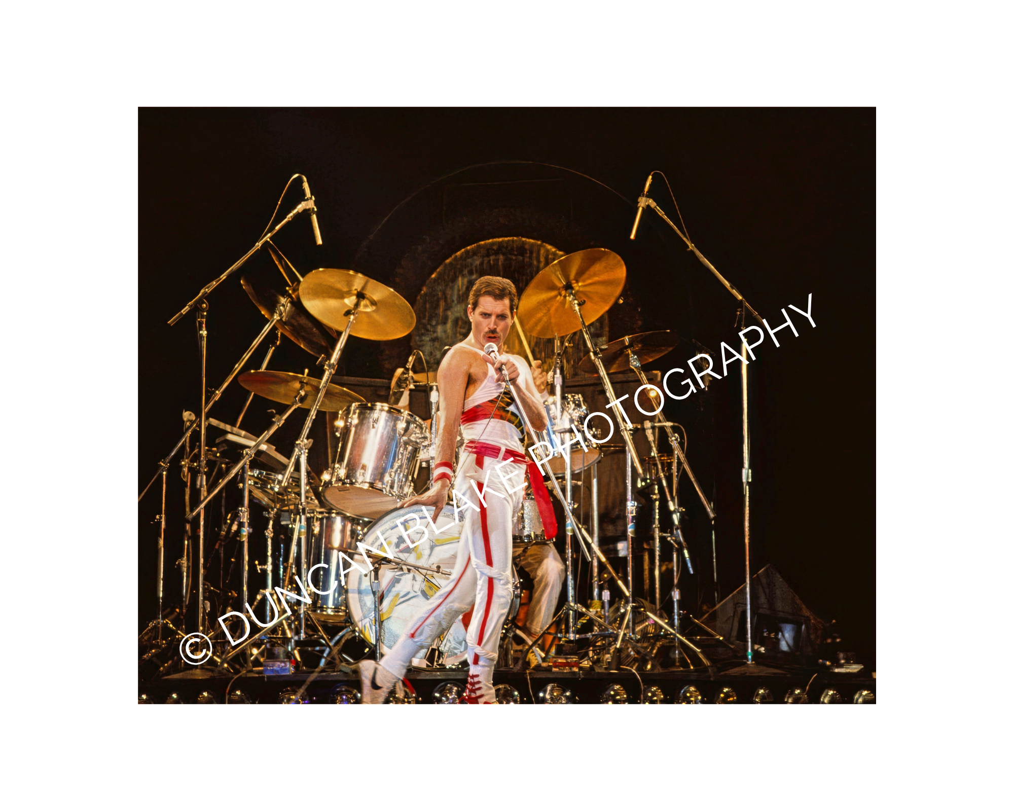 Freddie Mercury of Queen on Riser Limited Edition Photograph (1982) - Digital Download