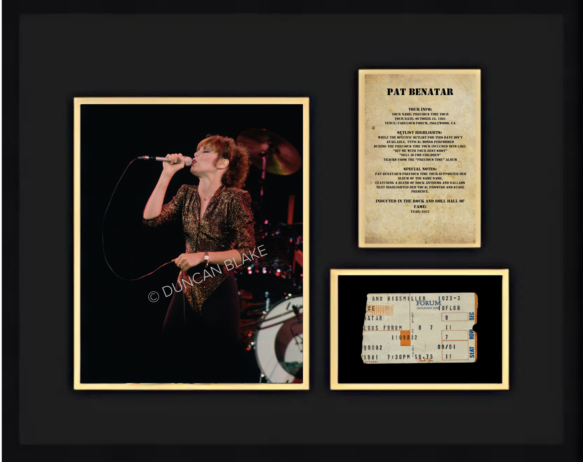 Pat Benatar (1981) Framed Collage Collectible