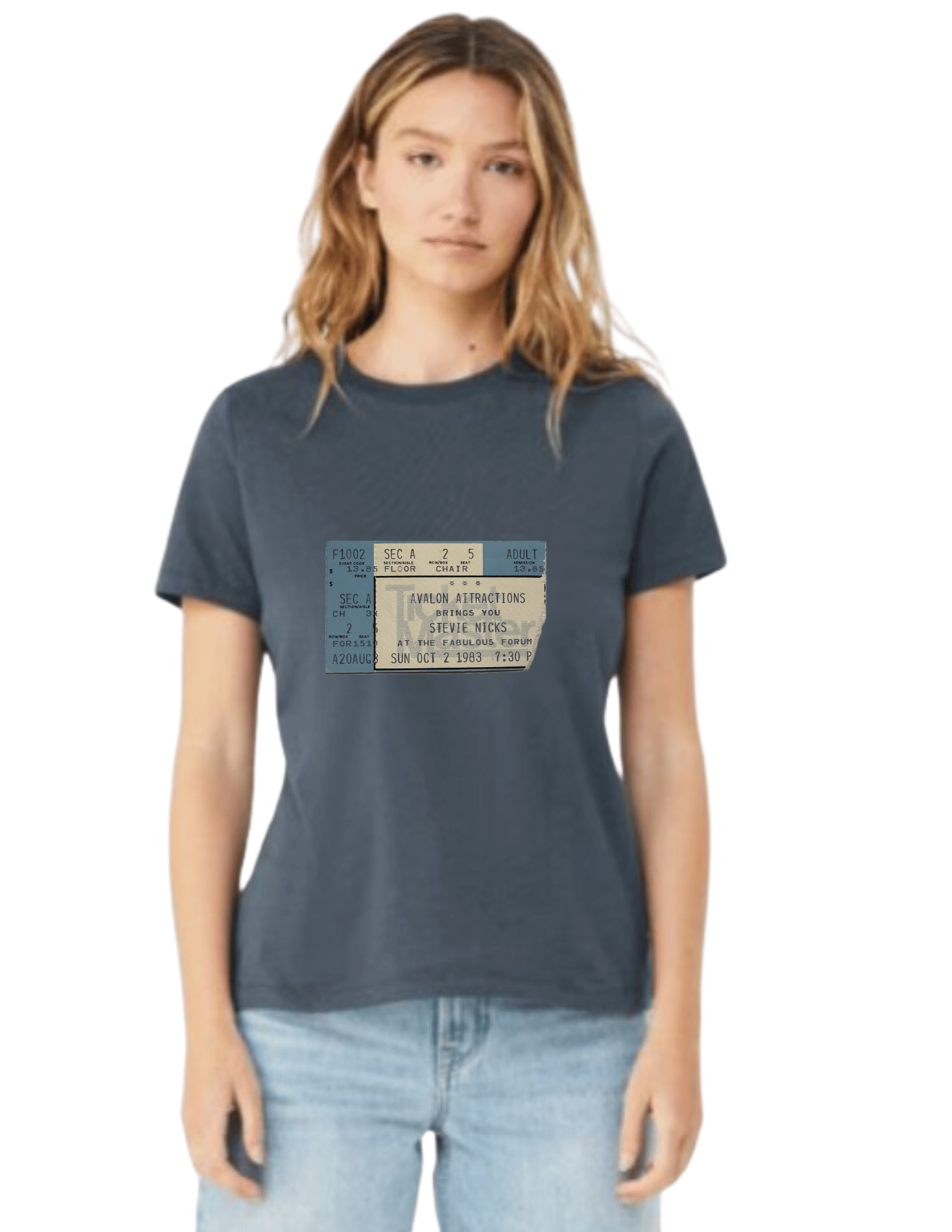 Womens Stevie Nicks (1983) Concert Ticket T-shirt
