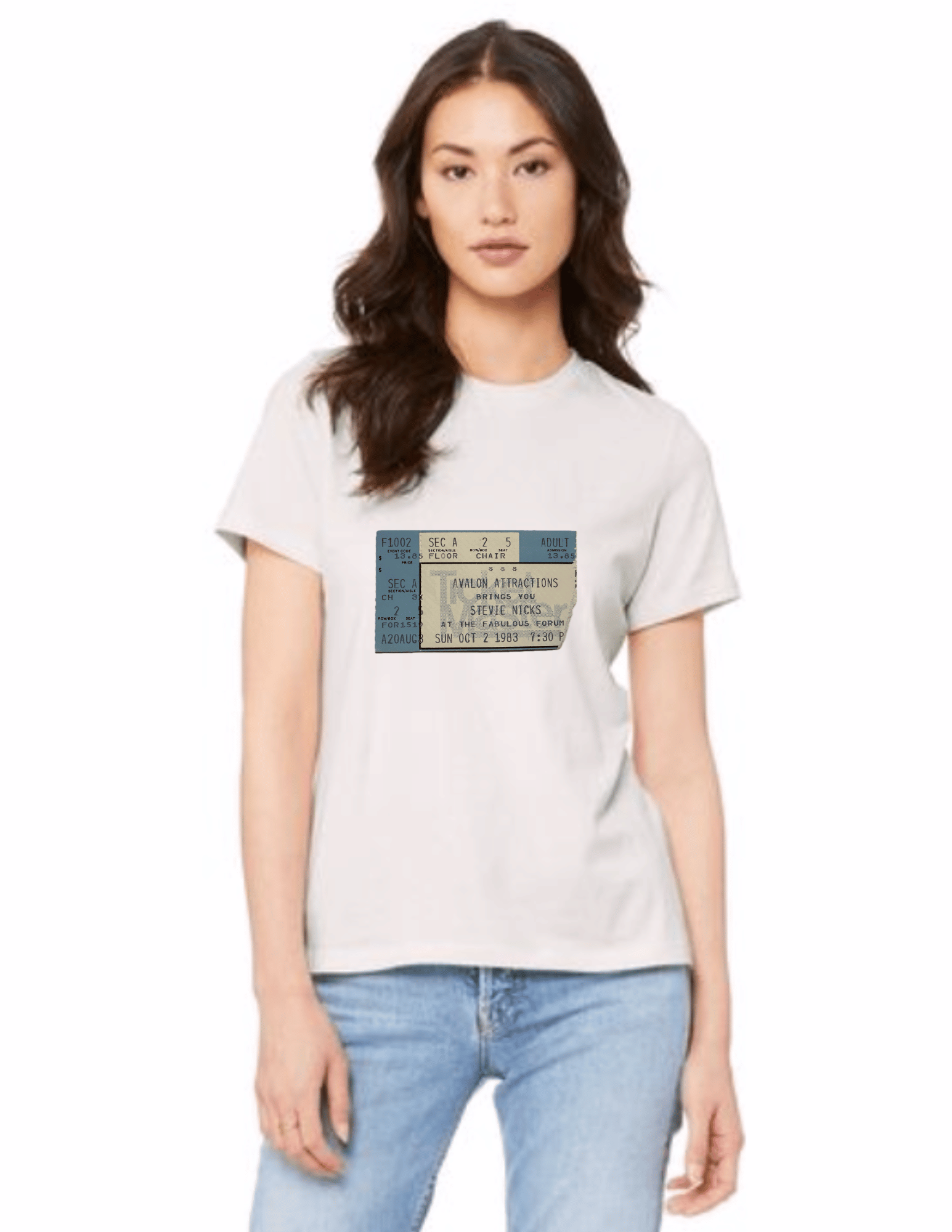 Womens Stevie Nicks (1983) Concert Ticket T-shirt