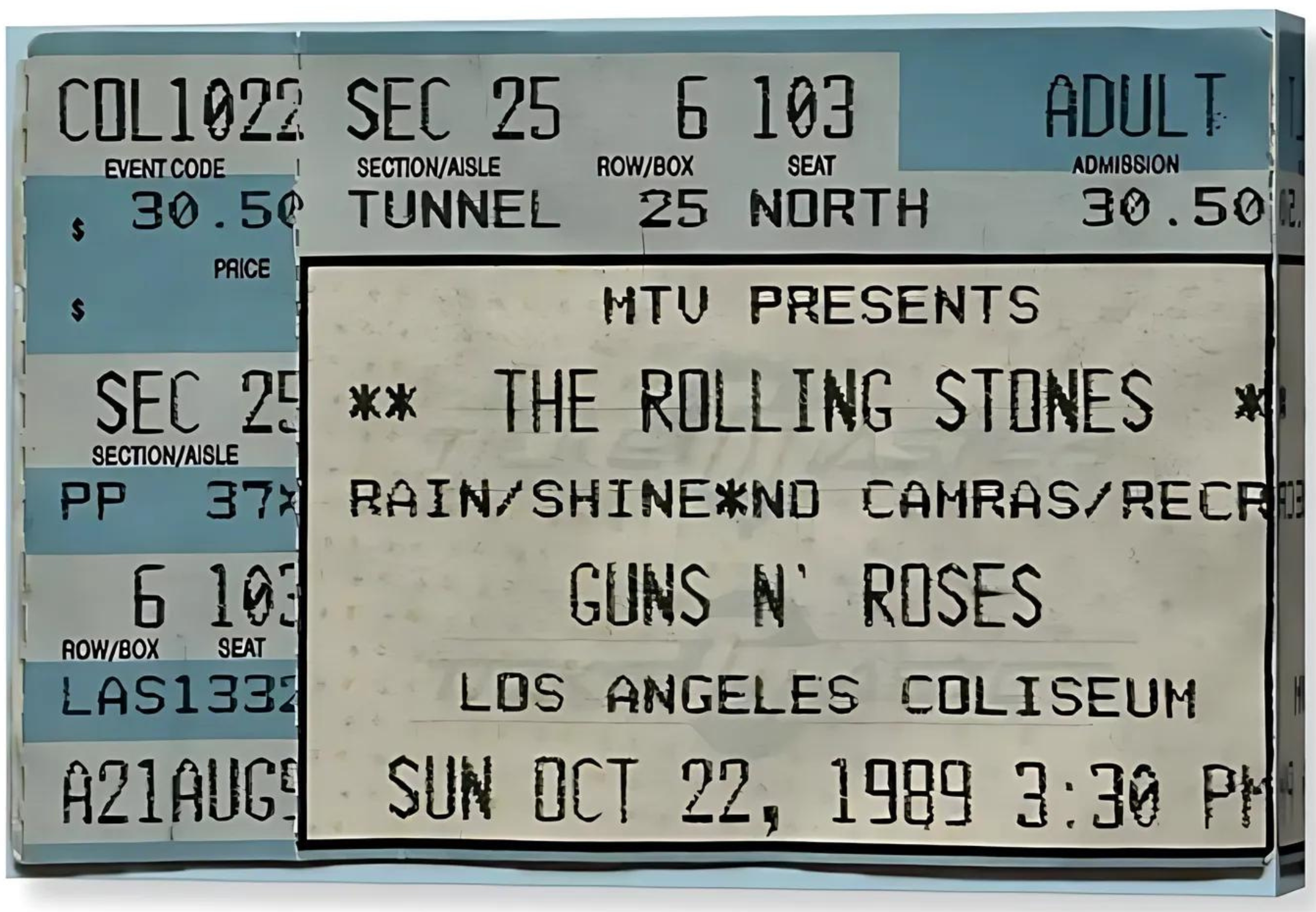 Canvas Concert Ticket Stubs