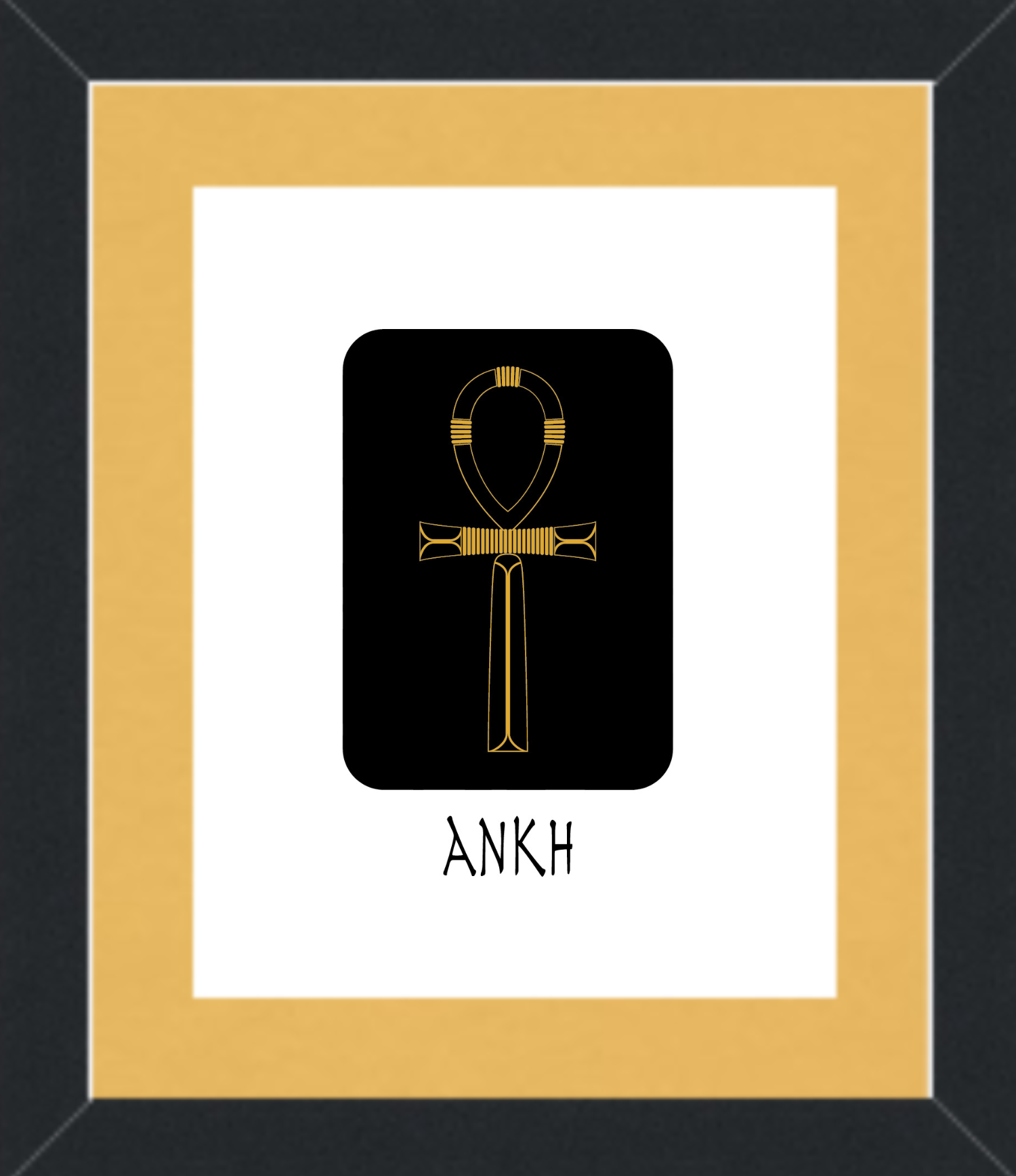 Black/Gold Ankh Framed Wall Art