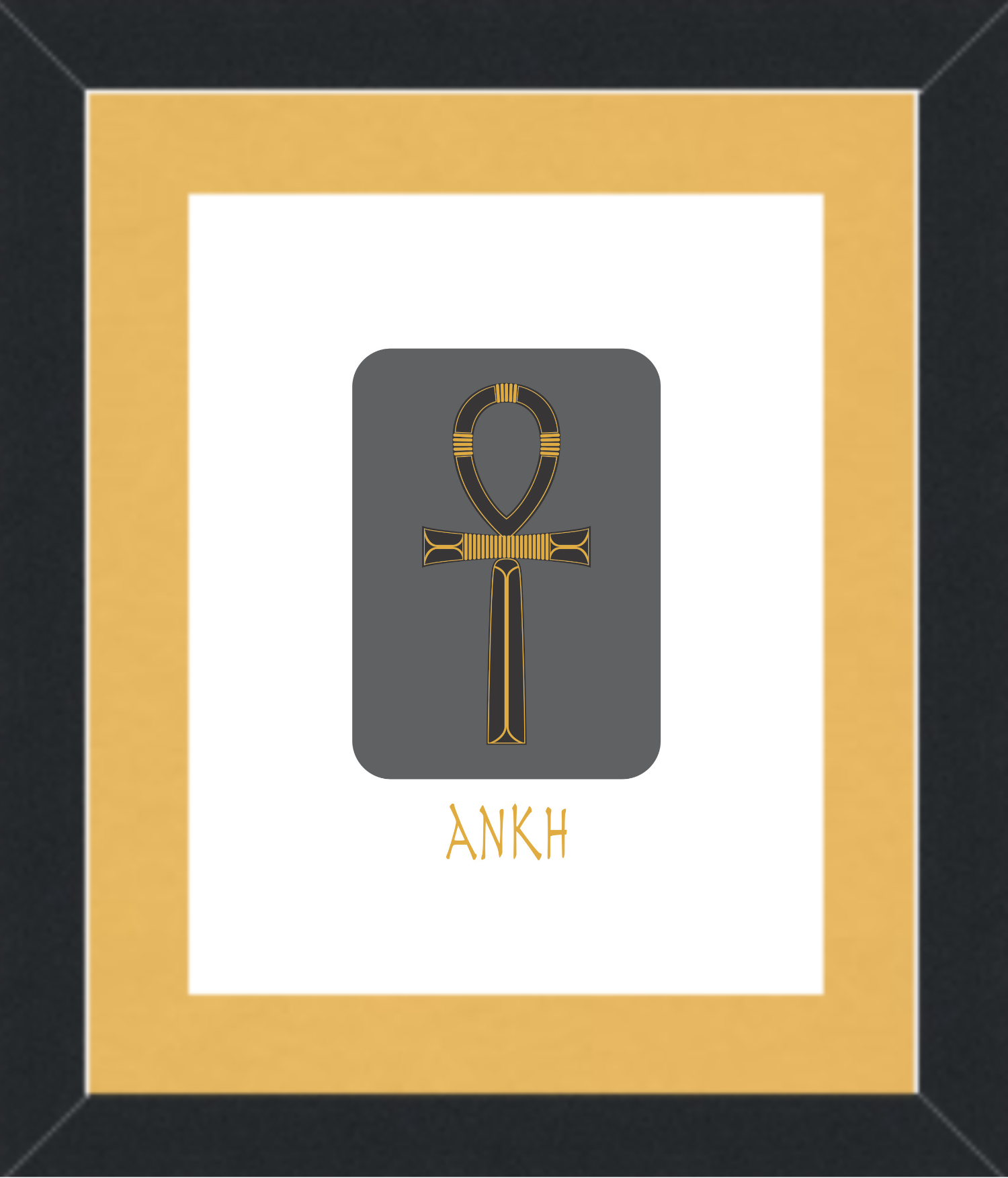 Grey Ankh Framed Wall Art