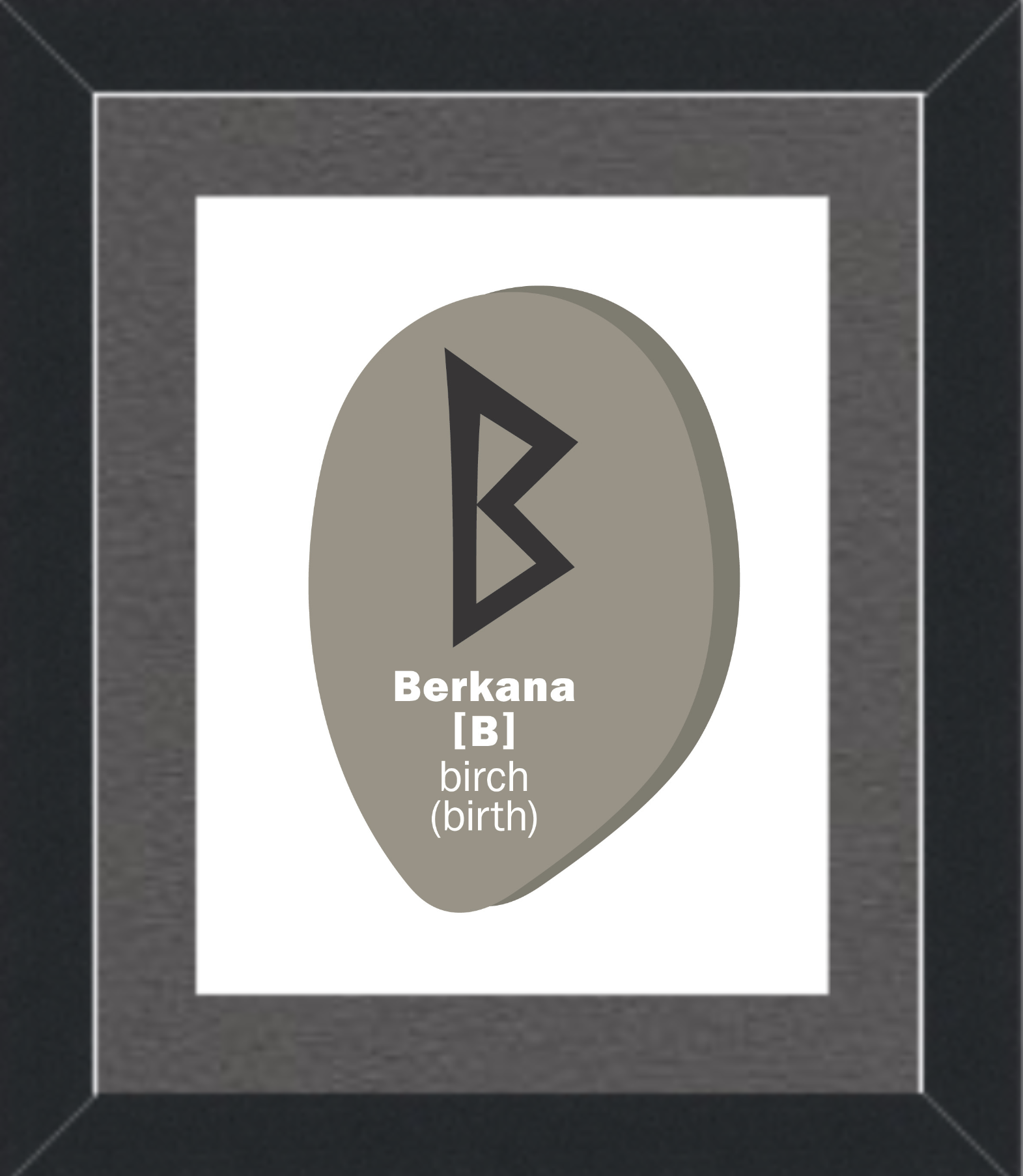 Berkana (Birth) Viking Rune Framed Wall Art