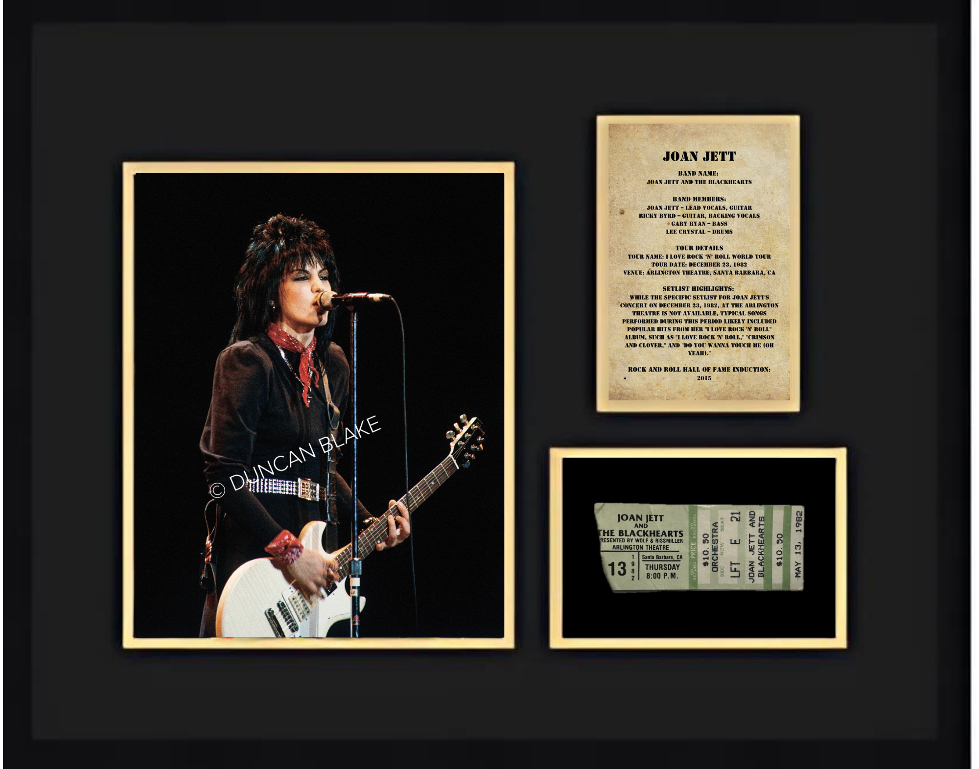 Joan Jett and the Blackhearts (1982) Framed Collage Collectible