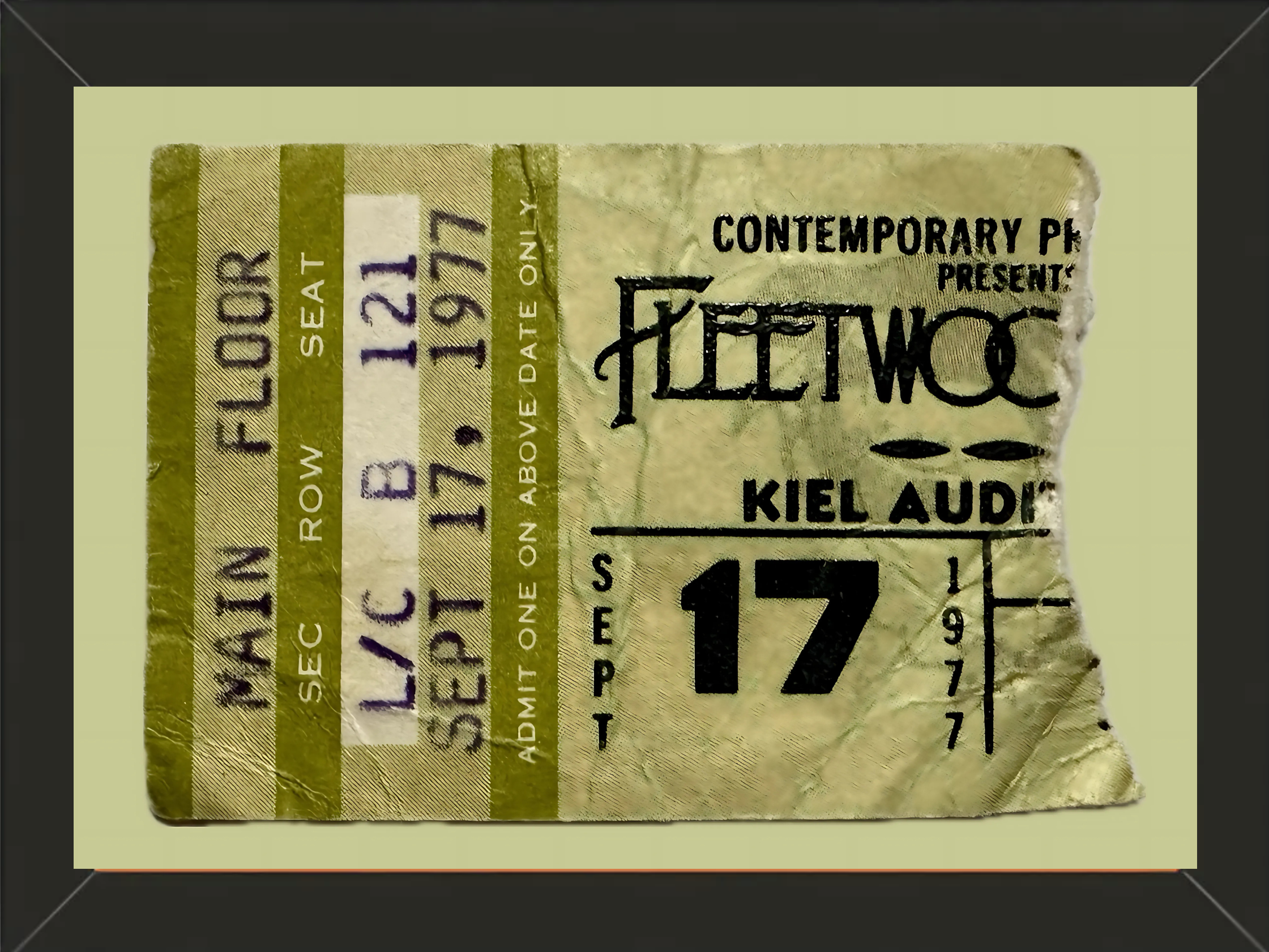 Fleetwood Mac (1977) Framed Concert Ticket Stub