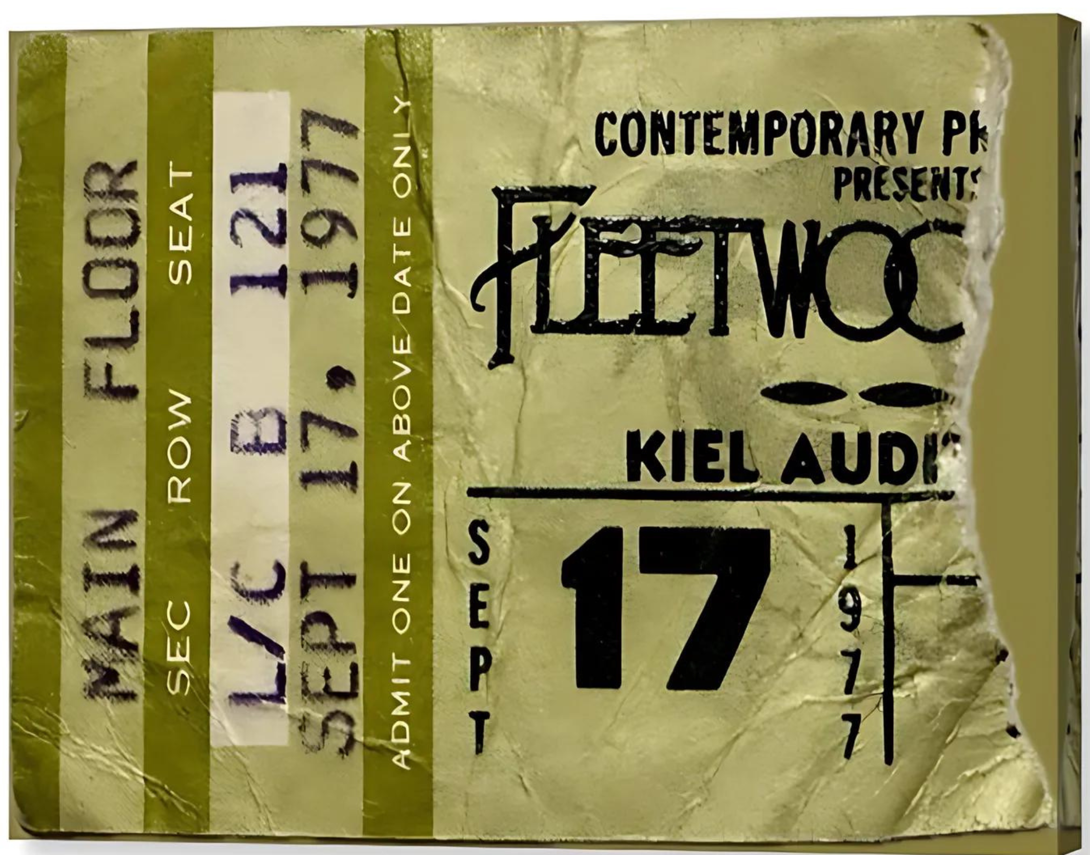 Fleetwood Mac (1977) Concert Ticket Stub on Canvas