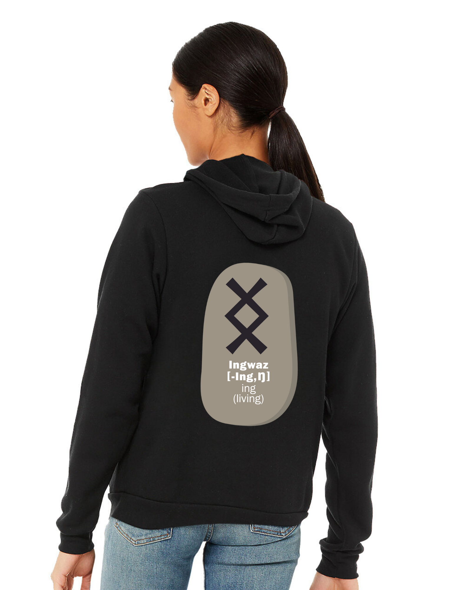 Womens Viking Ingwaz Rune Zip-Up Hoodie