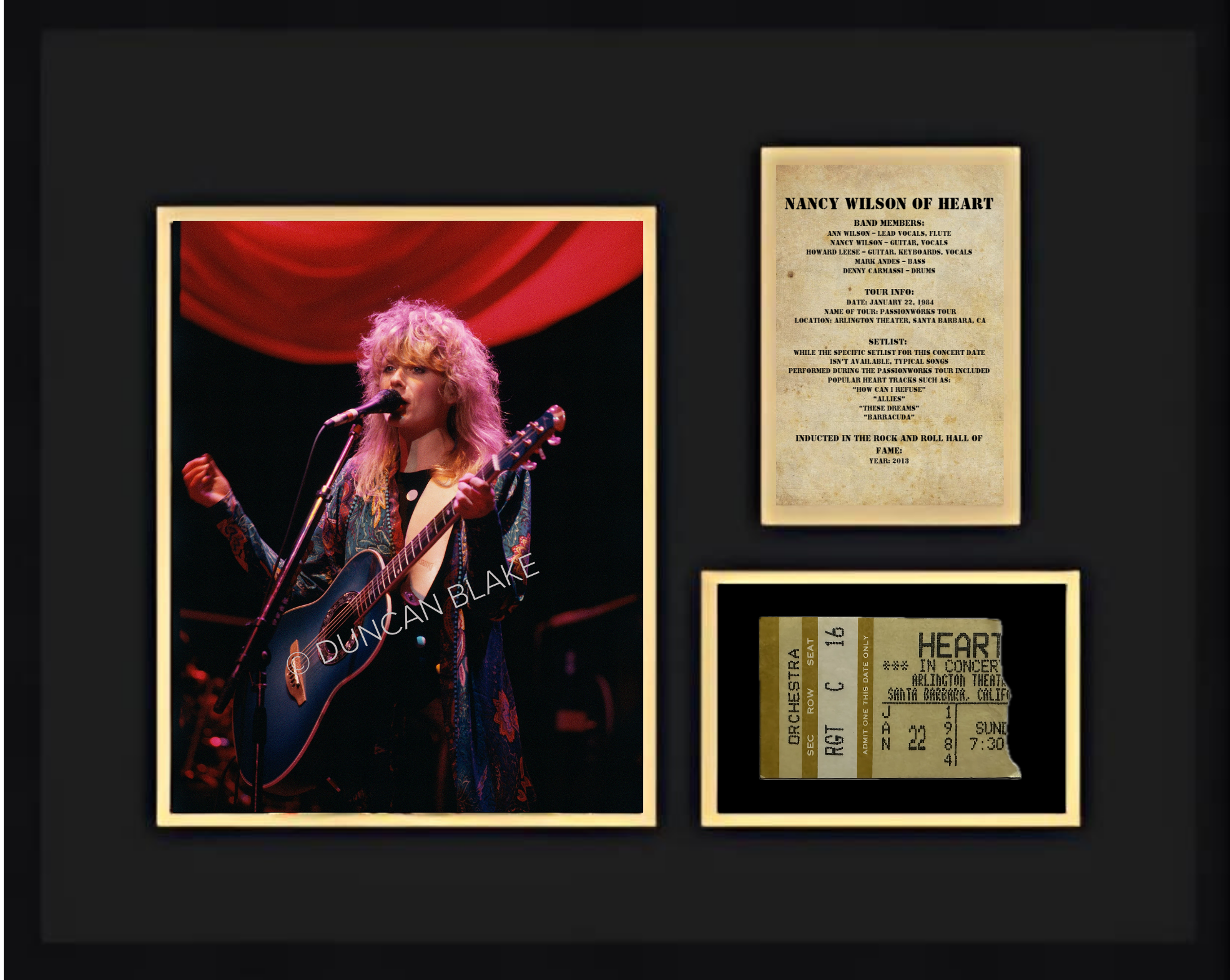 Nancy Wilson of Heart (1984) Framed Collage Collectible