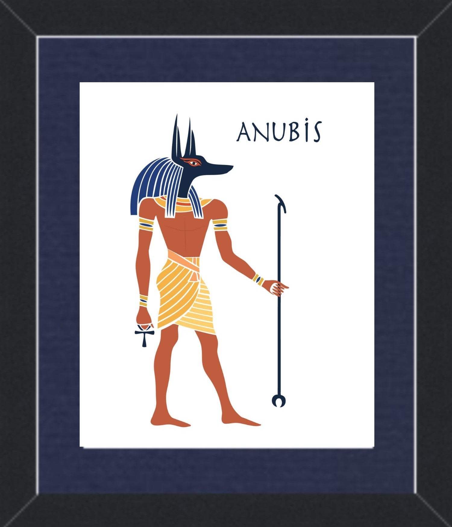 Blue Anubis Framed Wall Art