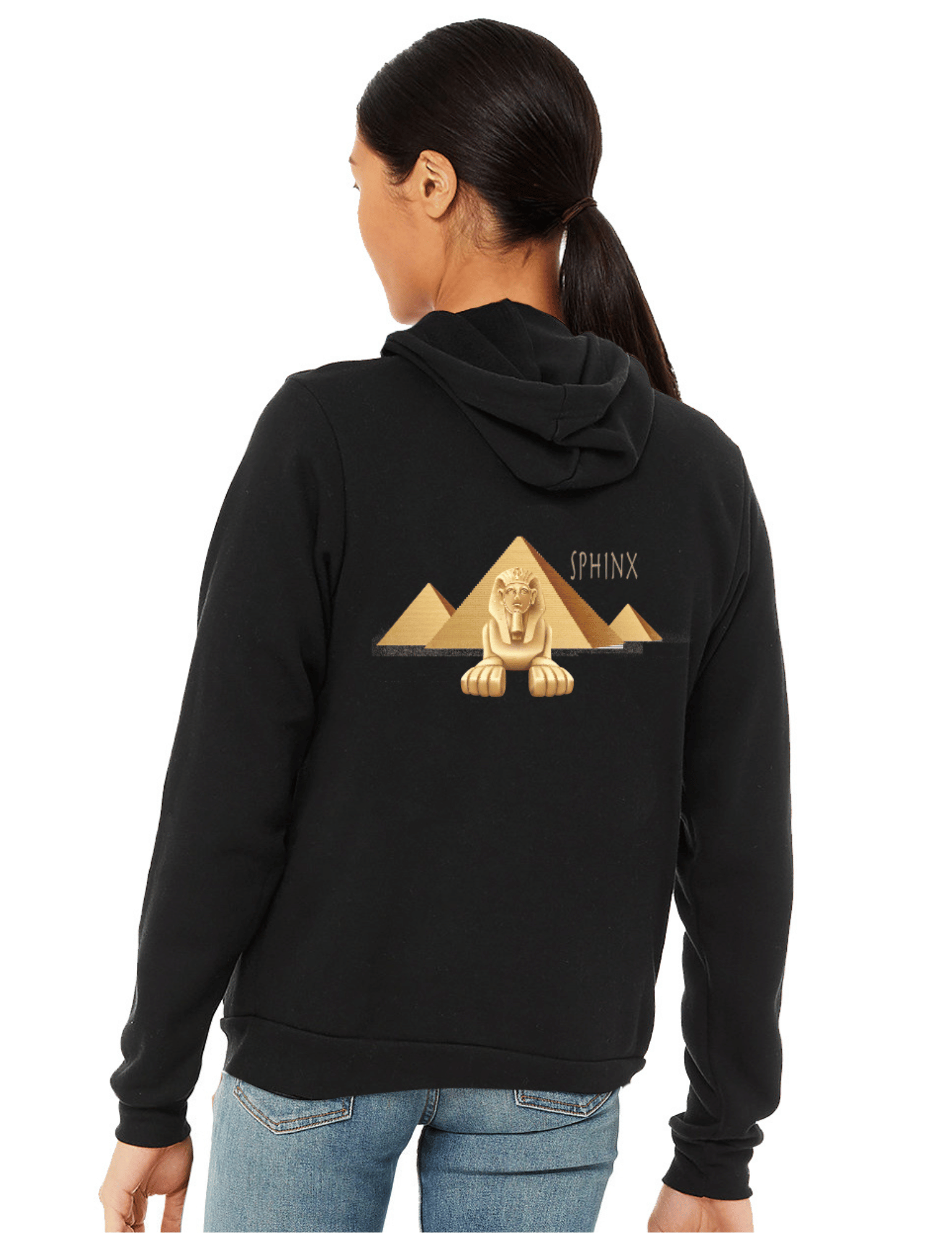 Womens Egyptian Sphinx Zip-Up Hoodie