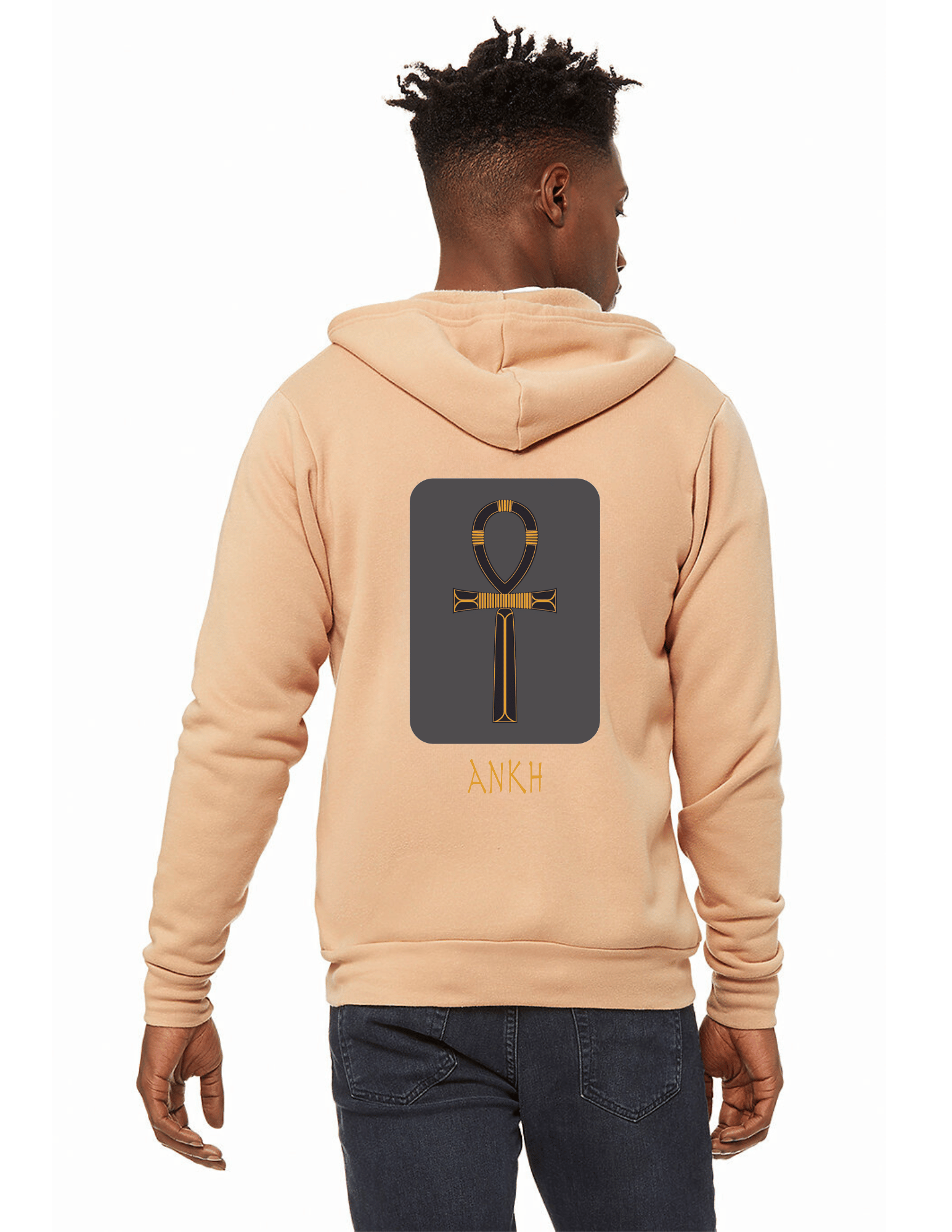 Mens Ankh Zip-Up Hoodie