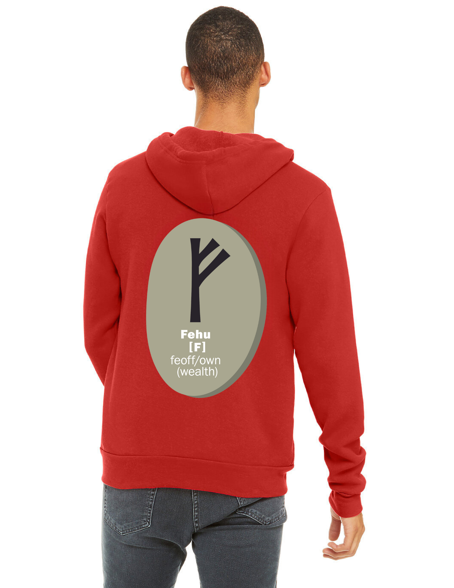 Mens Viking Fehu Rune Hoodie