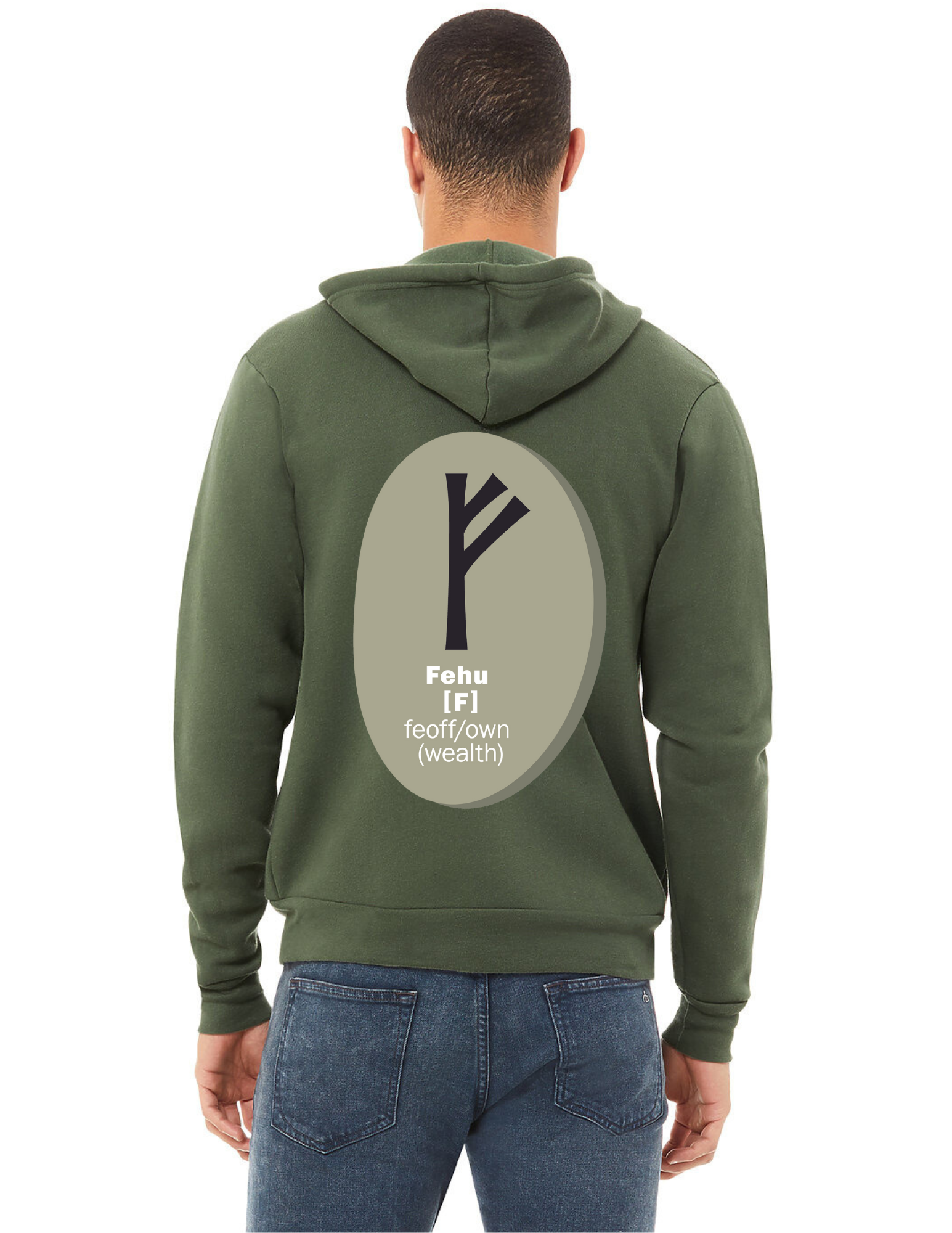 Mens Viking Fehu Rune Hoodie